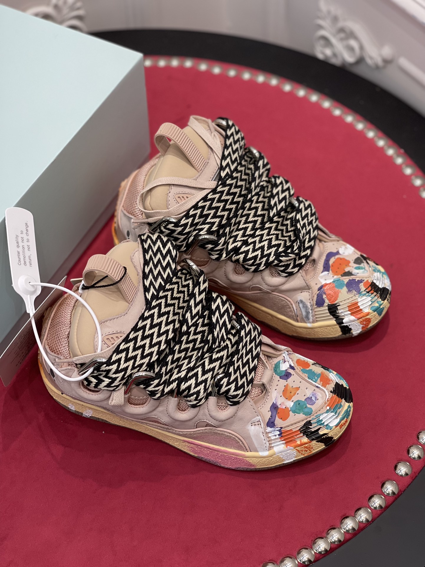 Lanvon Leather CurbGallery Dept. Pale Pink Multi FM-SKRK11-DRGD-P22B5S0