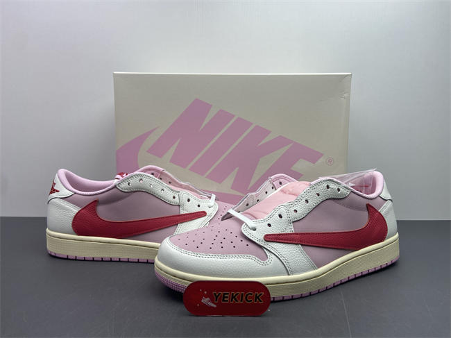 Travis Scott × AJ1 Low "Shy Pink" IQ7604-101