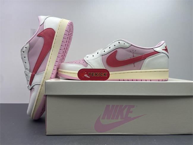Travis Scott × AJ1 Low "Shy Pink" IQ7604-101